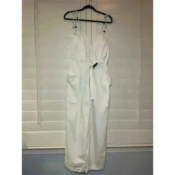 Dries Van Noten Cotton Jumpsuit 40 S US 4 Pockets Buckle Plunge Baggy Designer - Picture 5 of 16